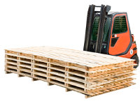Ein Stapel mit Paletten